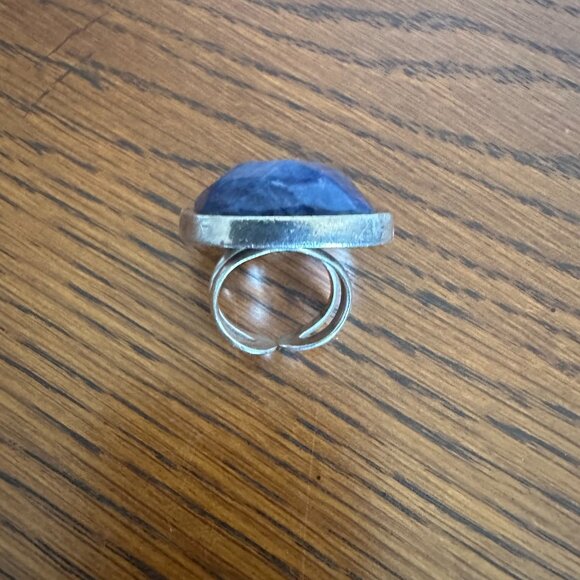 Beautiful Sterling Silver and Sodalite Stone Ring from Ilaria Peru - Adjustable - Picture 6 of 6